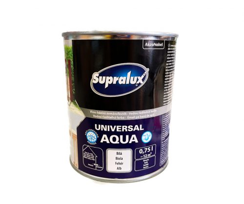 Supralux Universal aqua vízbázisú fényes zománcfesték 0,75l Fehér