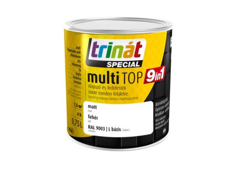 Trinát Multitop 9in1 vízbázisú matt zománcfesték 0,75l RAL9003 fehér/L