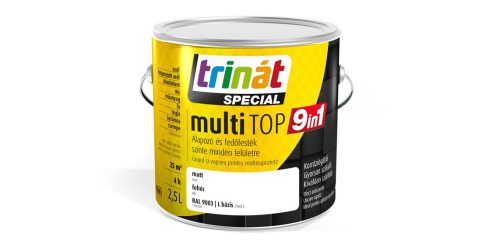 Trinát Multitop 9in1 vízbázisú matt zománcfesték 2,5l RAL9003 fehér/L