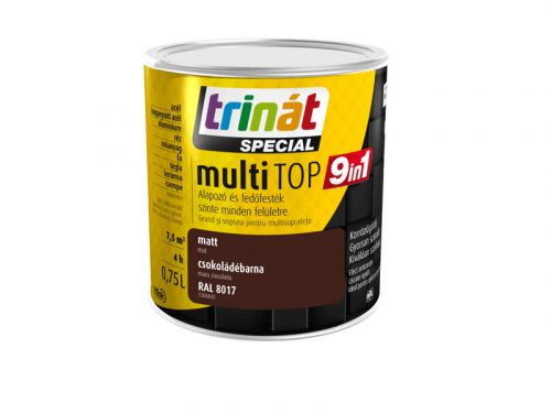 Trinát Multitop 9in1 vízbázisú matt zománcfesték 0,75l RAL8017 csokoládébarna