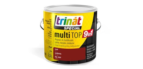 Trinát Multitop 9in1 vízbázisú matt zománcfesték 2,5l RAL3009 oxidvörös