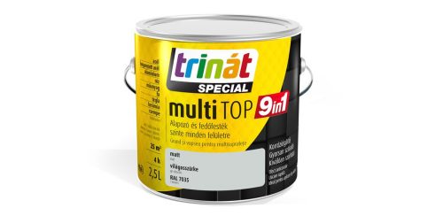 Trinát Multitop 9in1 vízbázisú matt zománcfesték 2,5l RAL7035 világosszürke