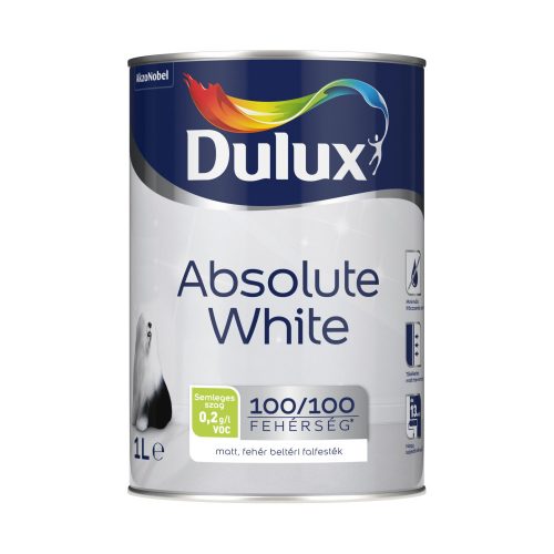 Dulux Absolute White matt beltéri falfesték 1l Fehér