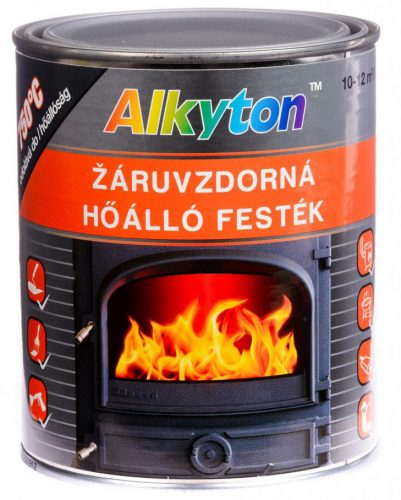 Alkyton hőálló festék 0,25l Kovácsoltvas Fekete