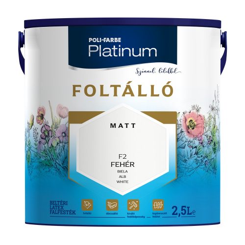 Platinum Foltálló beltéri falfesték 2,5l Fehér