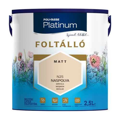 Platinum Foltálló beltéri falfesték 2,5l Naspolya