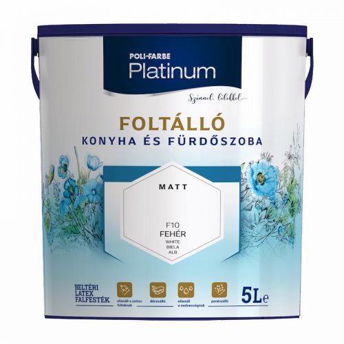 Platinum Foltálló Konyha és fürdőszoba beltéri falfesték 5l Fehér