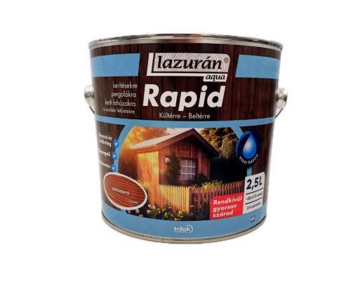 Lazurán aqua Rapid vízbázisú vékonylazúr 2,5l Vörösfenyő