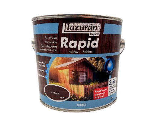 Lazurán aqua Rapid vízbázisú vékonylazúr 2,5l Mandula