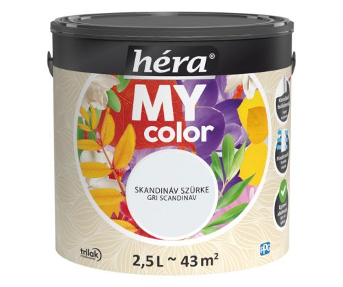 Héra My Color beltéri falfesték 2,5l Skandináv szürke