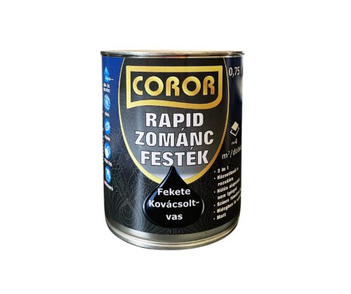 Coror Rapid zománcfesték 0,75l kovácsoltvas fekete